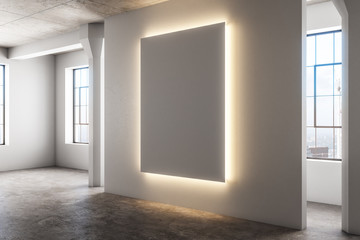 Modern interior with empty frame