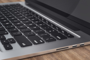 Laptop keyboard closeup