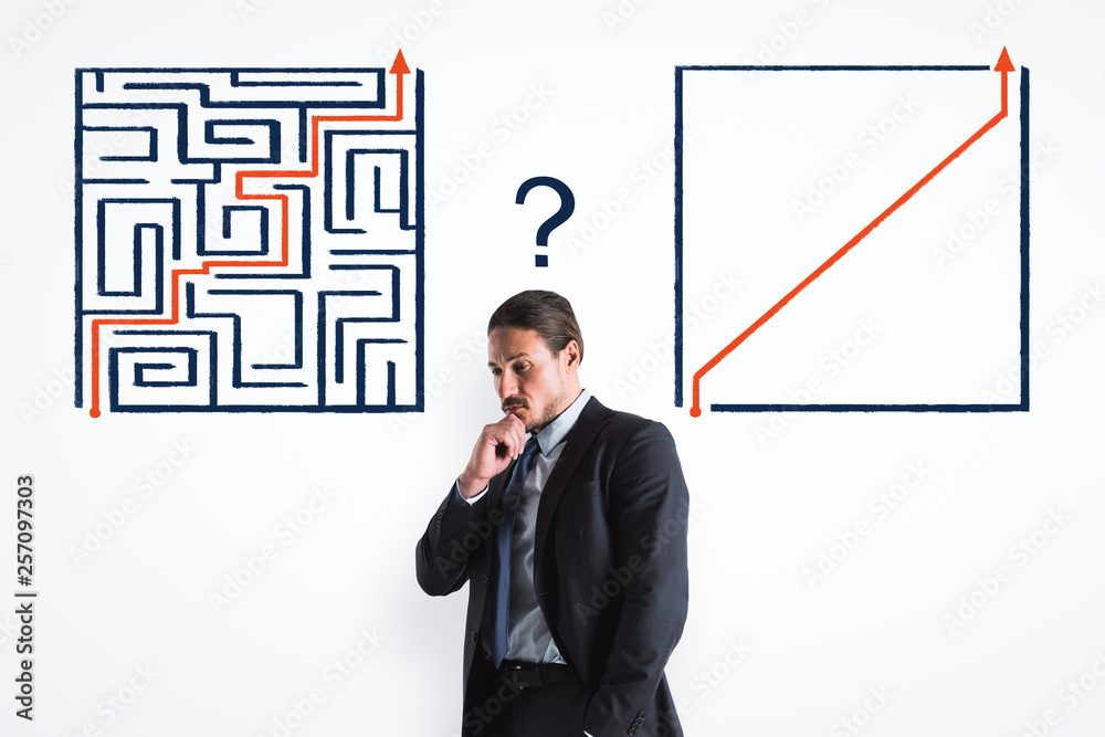 Wall mural businessman with maze