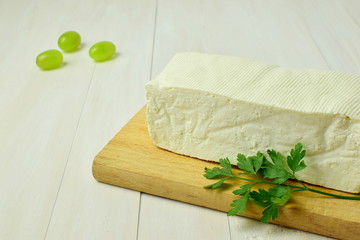 curd on a wooden board