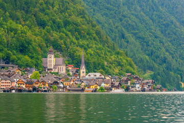 Fototapeta na wymiar Scenic view of famous Hallstatt village in Austria