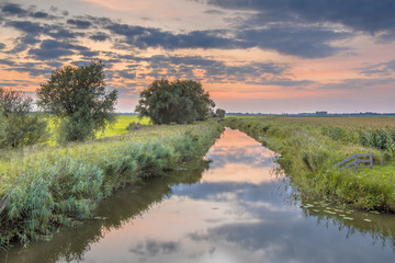 Canal in agricultural landscape