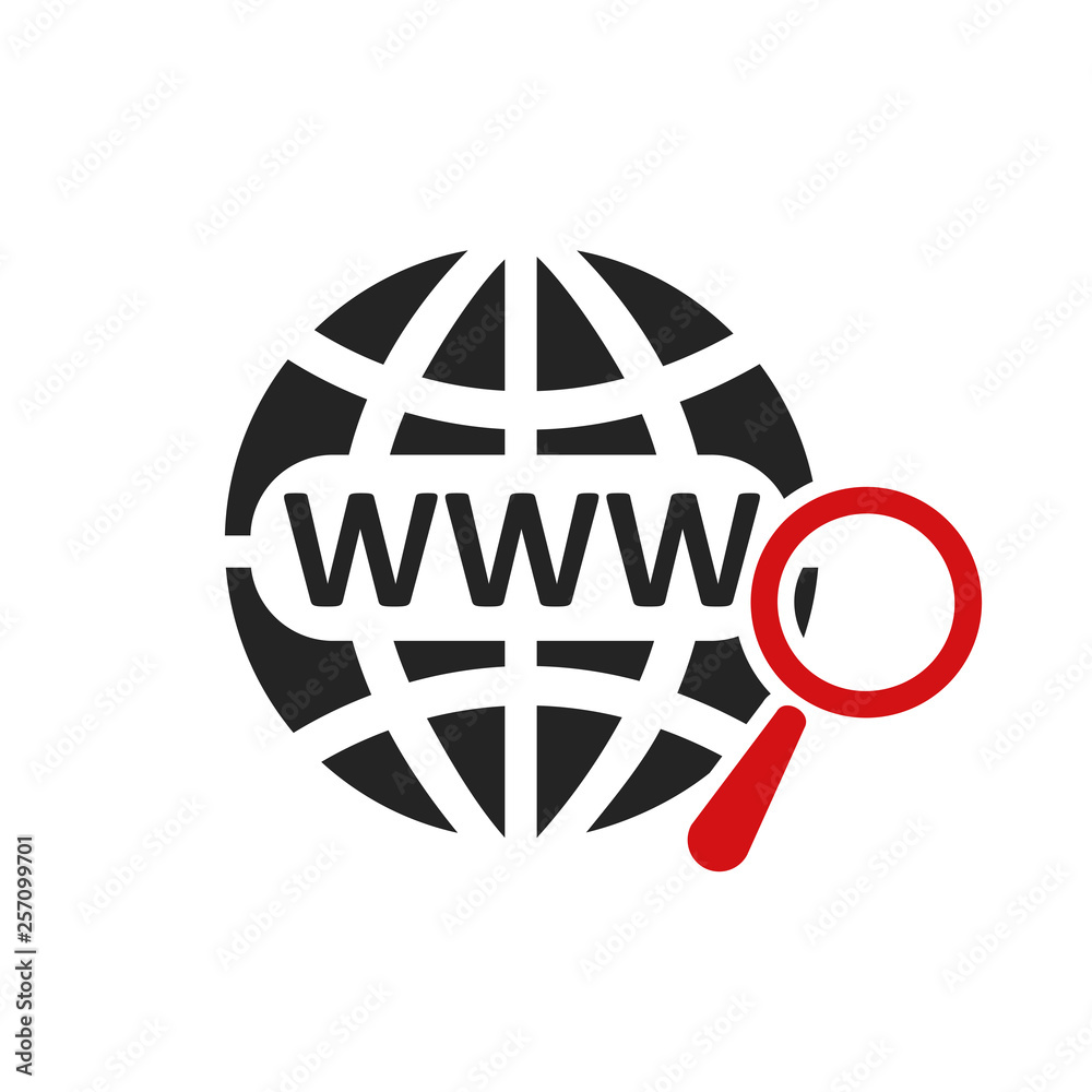 Poster address and navigation bar icon, browser application icon, concept online search www pictogram – vec