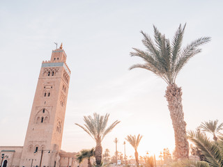 Fototapeta premium a beautiful mosque in marrakech, morocco