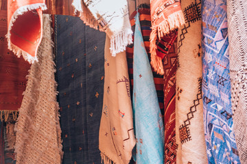 Colorful handmade carpets with beautiful details.