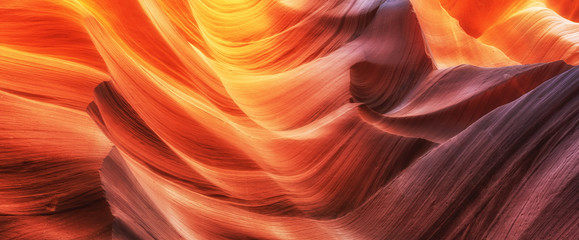 Scenic colorful waves in famous Antelope Canyon, Arizona, USA - obrazy, fototapety, plakaty