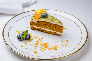 Carrot cake on plate