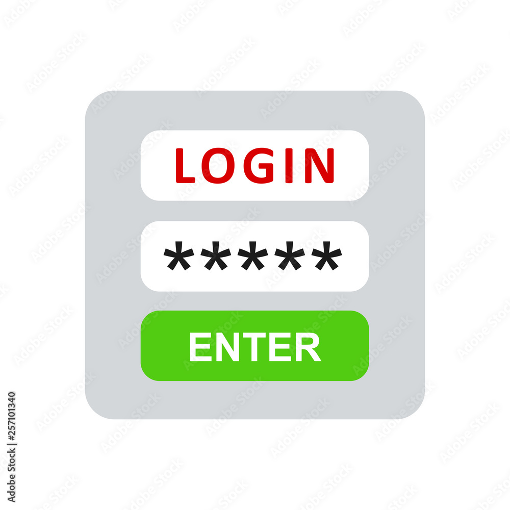 Poster Register page design. Login form account user password identity web log screen security profile privacy appinterface, user profile, concept access – for stock