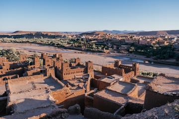 Ait Ben Haddou in Morocco, Africa while sunset 