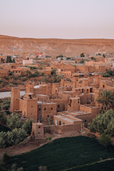 Obraz premium Ait Ben Haddou w Maroku, Afryce podczas zachodu słońca