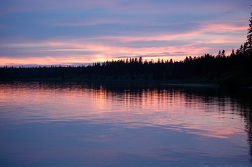 Fototapeta premium sunset over the lake