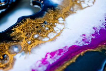 Epoxy resin art. Abstract composition for your design. Macro photo