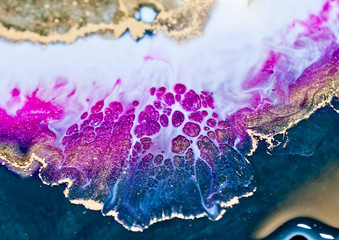 Epoxy resin art. Abstract composition for your design. Macro photo
