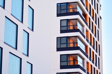 New-build residential building on a sunny summer day