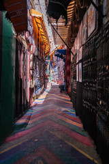 A colorful alley of the winding Medina in Fes.
