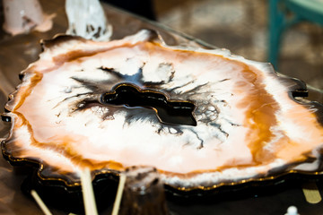 Epoxy resin art. Abstract composition for your design. Macro photo