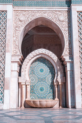 Hassan II Mosque in Casablanca, Morocco, Africa with a beautiful blue sky