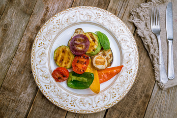 grilled vegetables on a plate