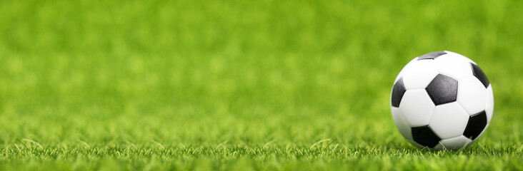 Soccer ball on green grass