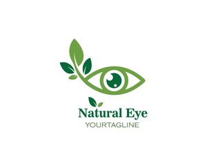 nature Eye with leaves icon Logo vector Template