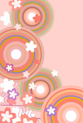 桜と波紋の背景素材