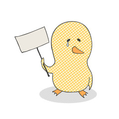 sad chicken illustration