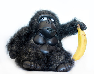 gorilla with banana - Powered by Adobe