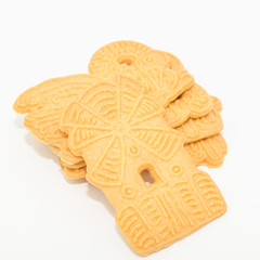 Biscuits speculoos isolated on white background.  Speculoos - Speculaas – Spekulatius.
