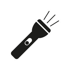 Flashlight icon. Black. Vector illustration.