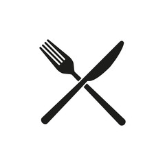 Knife, fork icon. Vector illustration. Isolated.