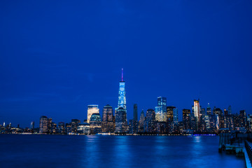Obraz premium Ney york skyline w nocy