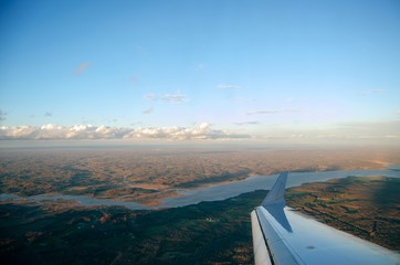 Fototapeta na wymiar View of Potomac river from Air Plane