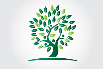 Logo tree ecology people vector