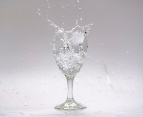 water splash in glass