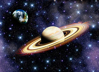 Fototapeta na wymiar 近距離で見る土星