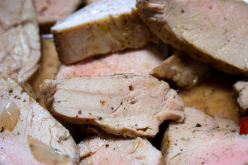 Cooked Pork on a Plate 