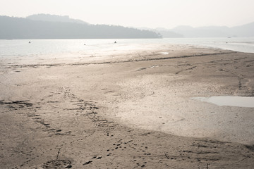 dry mud landscape with water