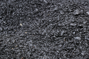 Road construction asphalt road by worker and roller machine. Asphalt road background