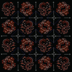 Batik Pattern: Indonesian Dragon Batik Pattern used for cloth, wallpaper, scarf and any other textile industries
