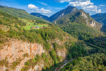 beautiful mountains of Montenegro and Tara river 