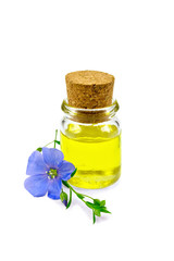 Oil linenseed with flower