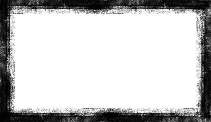 Overlays screen border. Vintage age grunge frame texture.