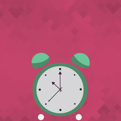 Colorful Round Analog Two Bell Alarm Desk Clock with Seconds Hand photo Business concept Empty template copy space isolated Posters coupons promotional material