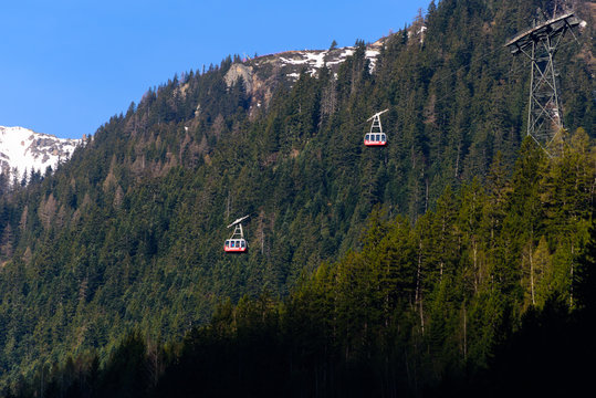 Cable cars in Chamonix, France