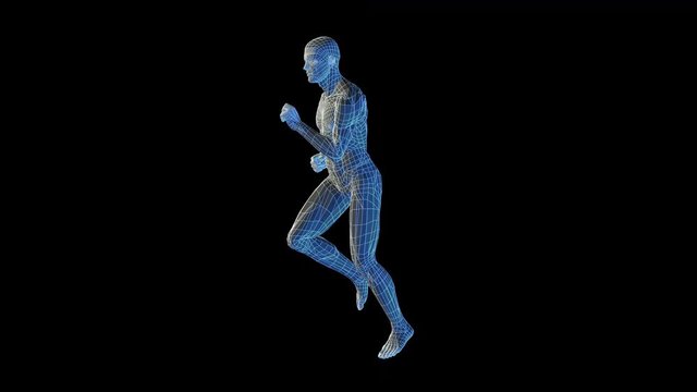 Bionic Tech 3D Human Man Running (Loop)