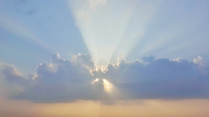 Sunlight behind the cloud