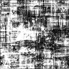 Black scratch pattern on white background. Monochrome grunge texture. Vintage dirty surface. Pattern of scuffs, chips, wear