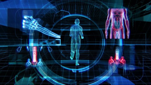 Bionic Tech 3D Human Man Running (Loop)