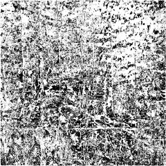 Black scratch pattern on white background. Monochrome grunge texture. Vintage dirty surface. Pattern of scuffs, chips, wear