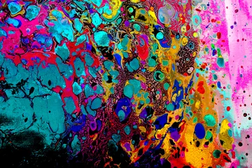 Abstract Grunge Art Hintergrundtextur mit bunten Farbspritzern. © berkay08